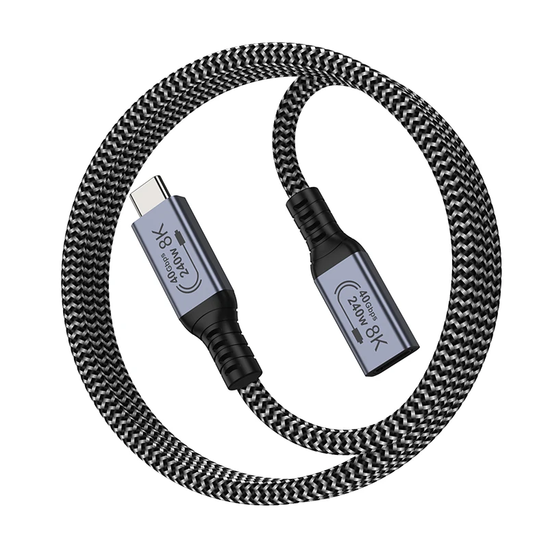 10PCS 240W Type C Data Transfer Extension Cord 8K 40Gbps Ultra Speed USB4.0 Type-C Cable For PC Laptop Tablet IPhone Xiaomi Type