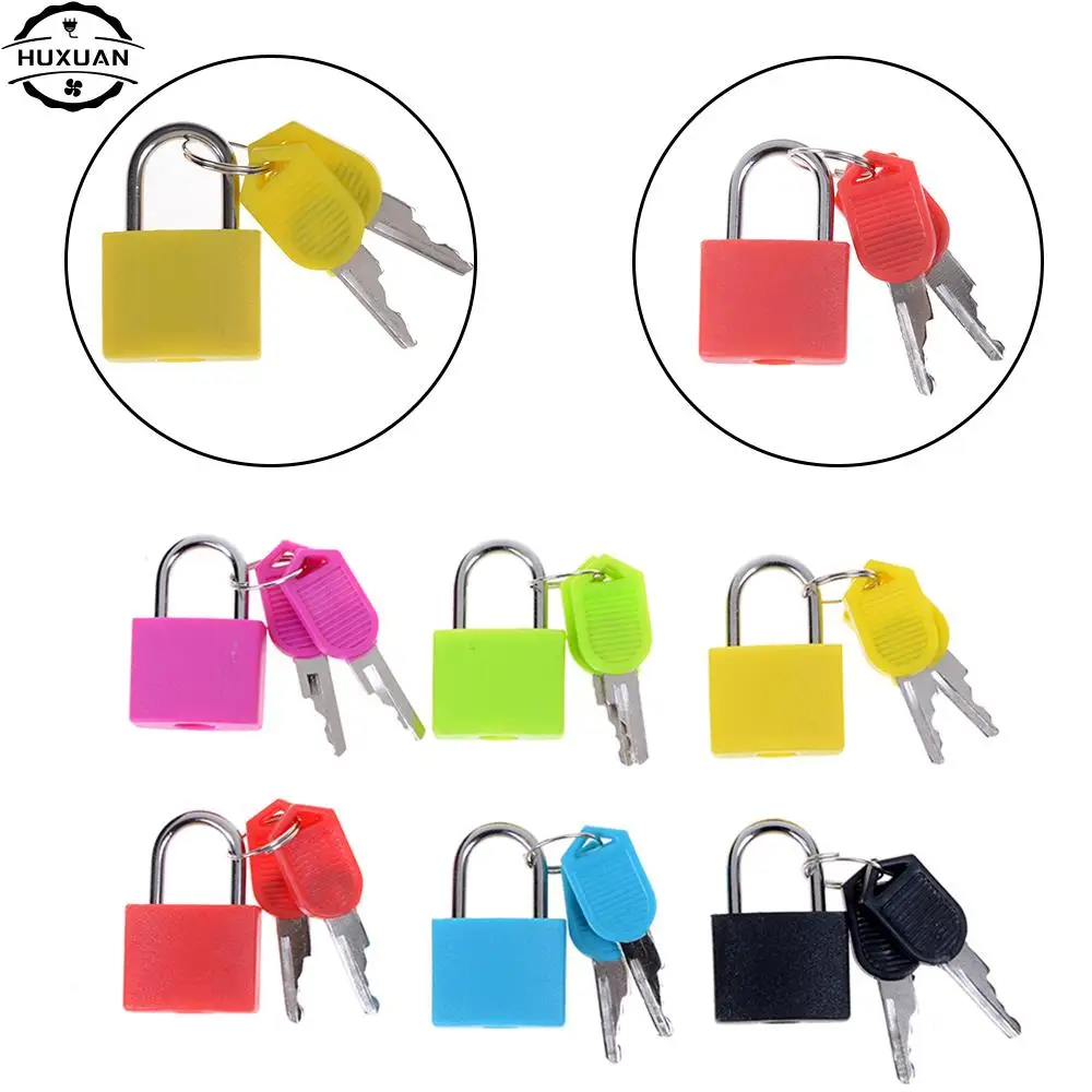 صغيرة صغيرة قوية قفل صلب حقيبة سفر صغيرة قفل مع 2 مفاتيح مذكرات قفل الأمتعة مكافحة سرقة الأمن أقفال 6 ألوان