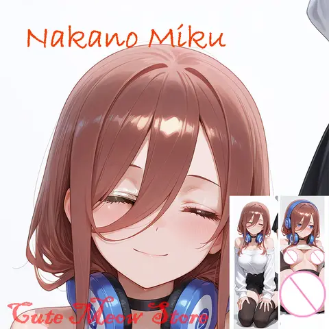 Dakimakura anime Nakano Miku estampado de doble cara funda de almohadas de tamaño real funda de almohada para adultos personalizable