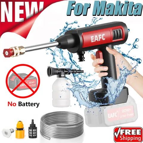 고압 세차 세탁기 총 긴 물 파이프 Makita 18V 배터리에 맞게 조절 가능 고압 물총 ortable 세차