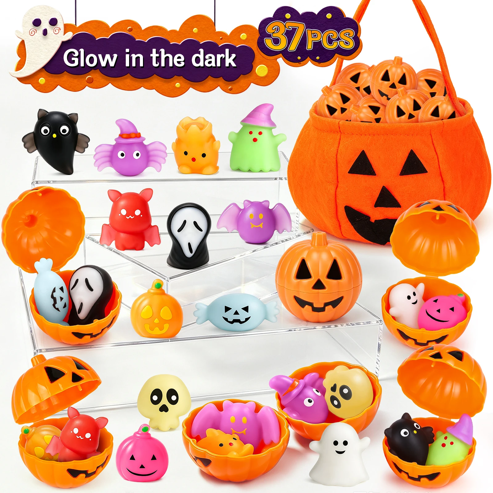 37PCS Halloween Party Set, Halloween Gift Pack, Halloween Candy Holder Toys, Halloween Gifts,