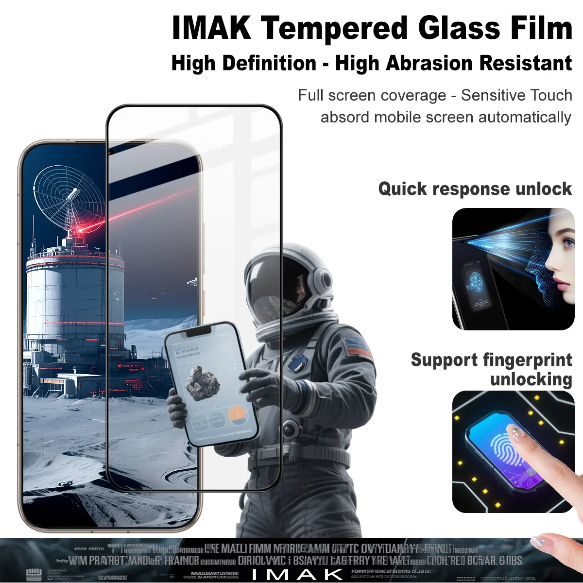 IMAK Pro+ Tempered Glass for Honor Magic8 Magic 8 5G Protector Film Support Fingerprint