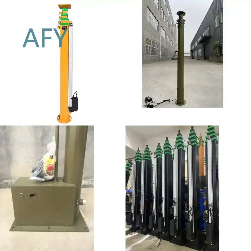 Pneumatic Aluminum Alloy Telescopic Mast for Mobile Telecommunications Tower Antenna Pole for Manual Electric Expansion