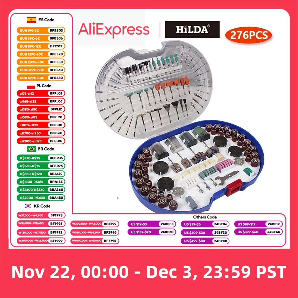 HILDA Rotary Tool Accessories for Easy Cutting Grinding Sanding Carving and Polishing Tool Combination For Hilda Dremel