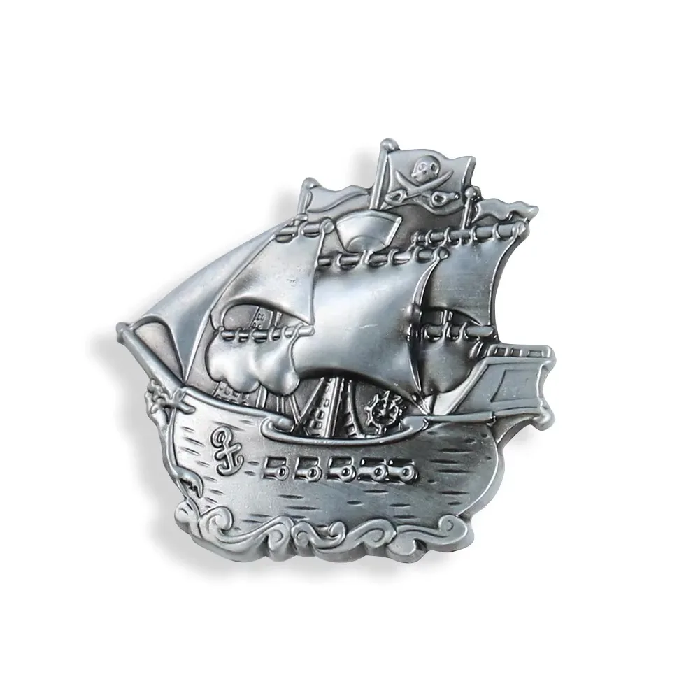 Metal Alloy 3D Voyager Sailboat Pirate Ship Belt Buckle Men's Apparel Accessories Finished Buckle Jeans Decoration for Gift - Image 4