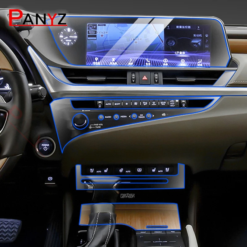 TPU For Lexus LX570 IS300 NX NX200 NX300 GX400 GX460 Transparent Film Car Interior Sticker Central Control Gear Door Air Panel