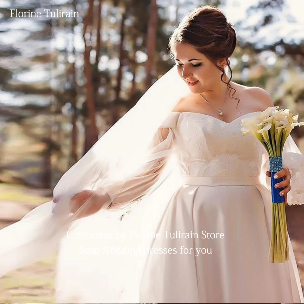 Robe De Mariée sur mesure, épaules dénudées, manches bouffantes, ligne a, longueur au sol, Court Train, robes De Mariée noires