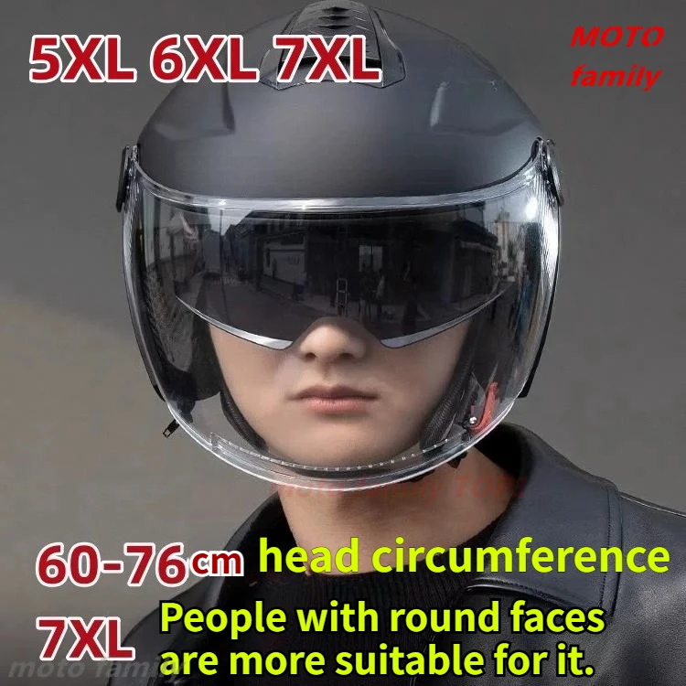 Extra large size 7XL electric motorcycle helmet 6XL motorcycle helmet 5XL scarf removable 60-76cm motorbike helmet