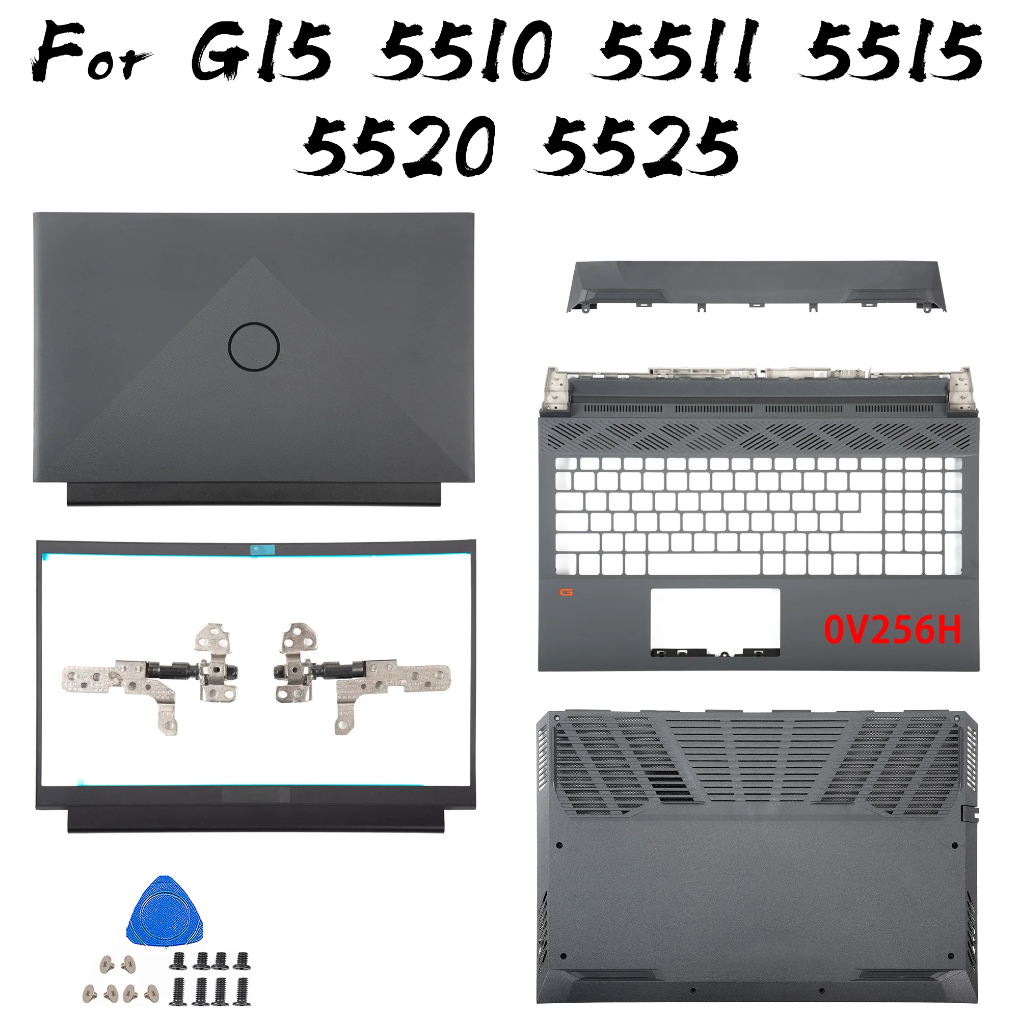 

Laptop Housing For DELL G15 5510 5511 5515 5520 5525 LCD Back Cover Bezel Palmrest Bottom Case Notebook Parts Repair Dark Gray