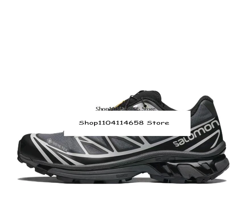 

SALOMON XT-6 Retro Trendy Fabric Low cut Waterproof Running Shoes for Men and Women Black Grey Silver