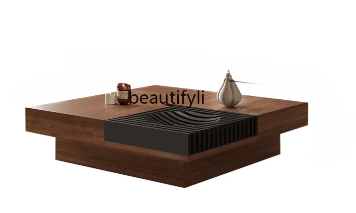 Walnut Coffee Table Retro Style Small Apartment Living Room Home Designer Creative Storage Tea Table