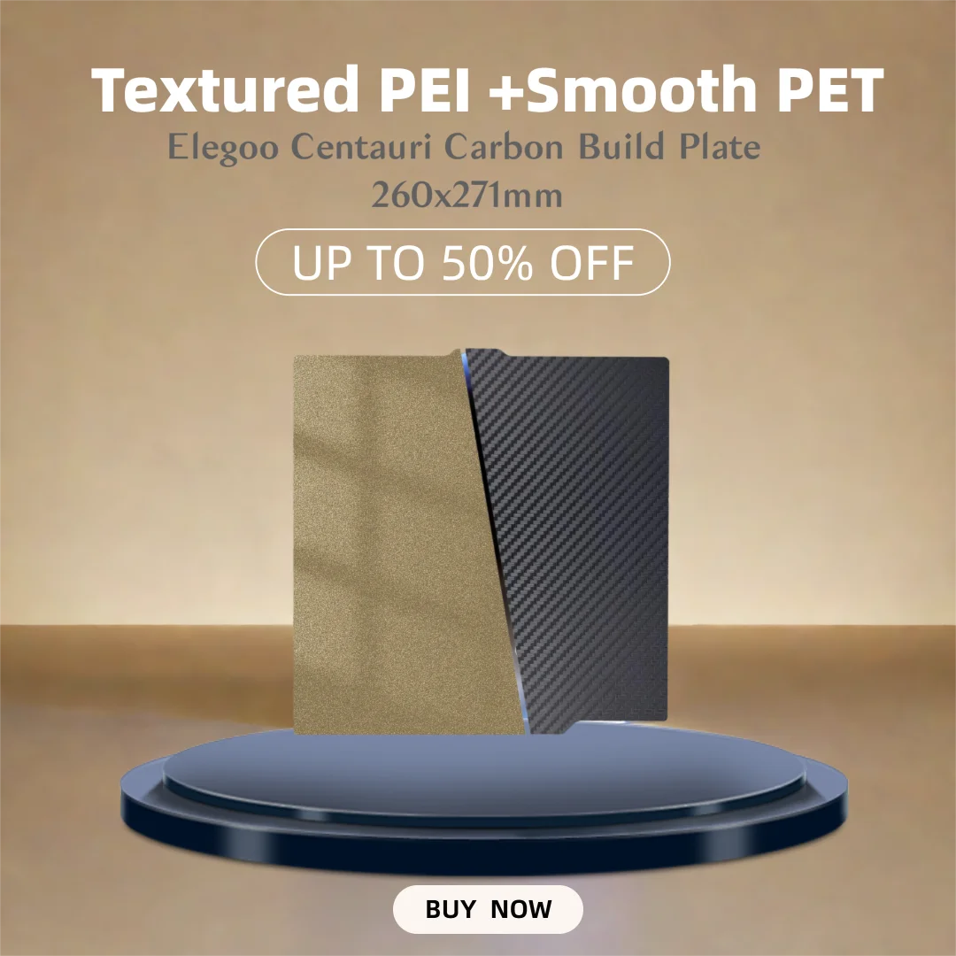 

Конкулярная пластина PEI 260x271 мм для Elegoo Centauri Carbon, двухсторонняя гладкая и текстурированная гибкая кровать PEI с подогревом, легкое удаление моделей