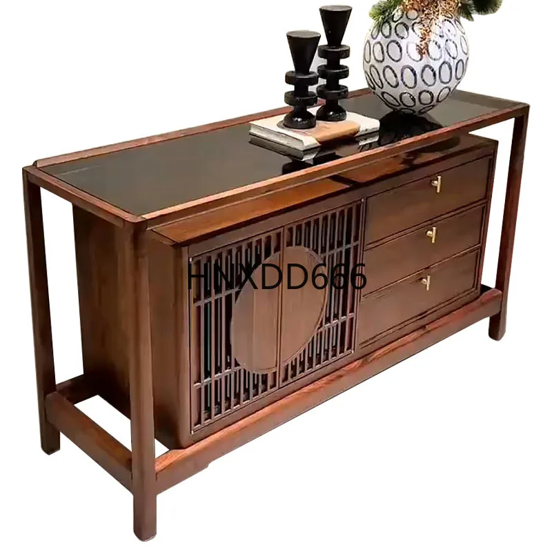 

New Chinese ebony dining side cabinet foyer against the wall