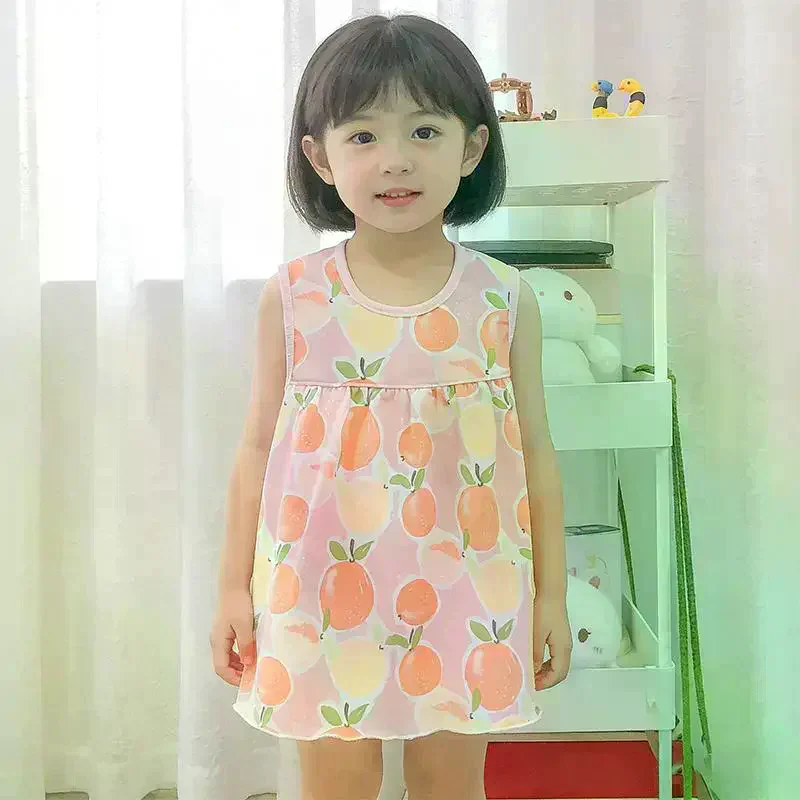 Cotton Dress for Baby Girl 0-24 Months Sleeveless A-Line Lightweight Summer Birthday Party Comfortable Style