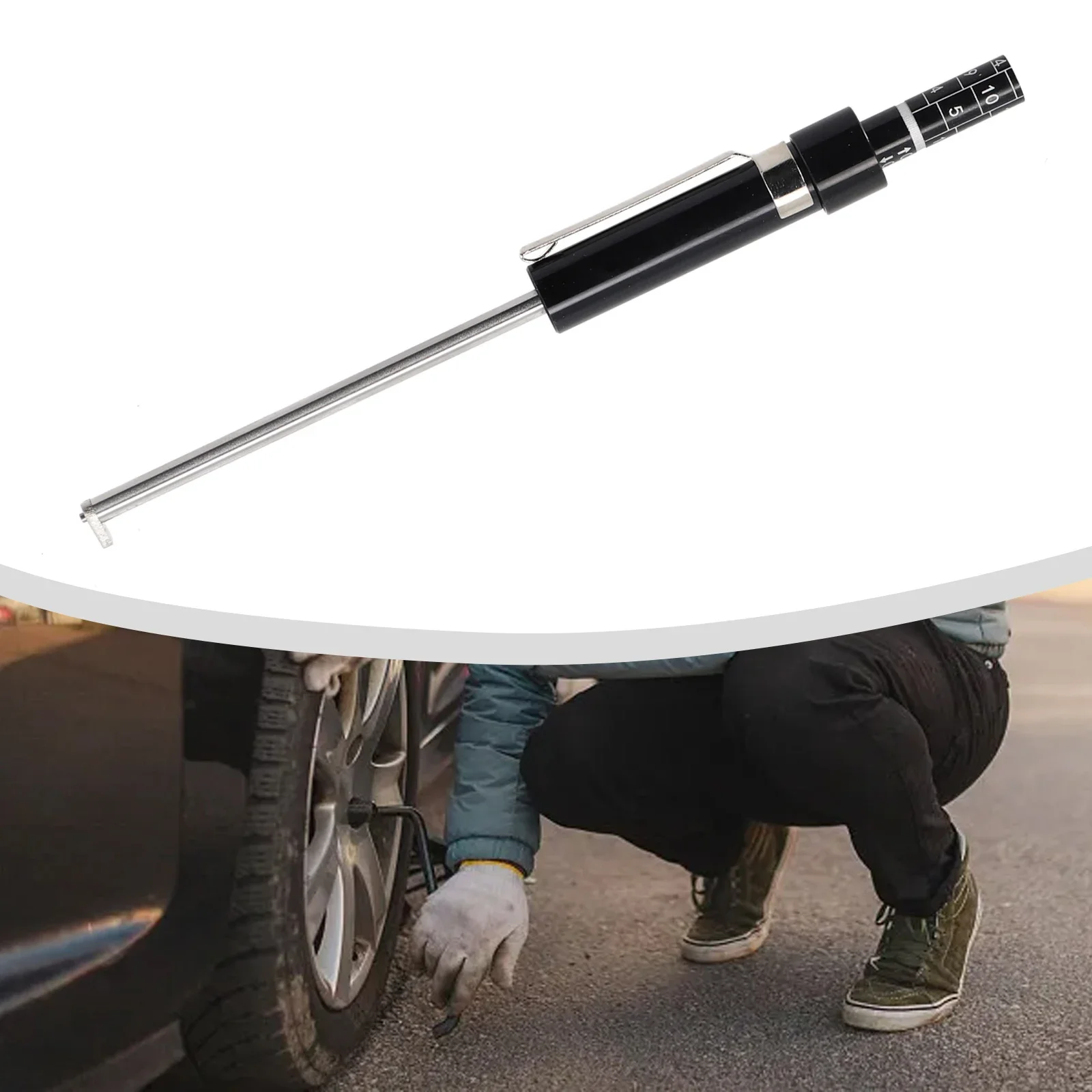 1pc Vehicle Brake Pad Measuring Tool For Both Internal And External Gauge 6mm Car Brake Pad Tester Measurment Save