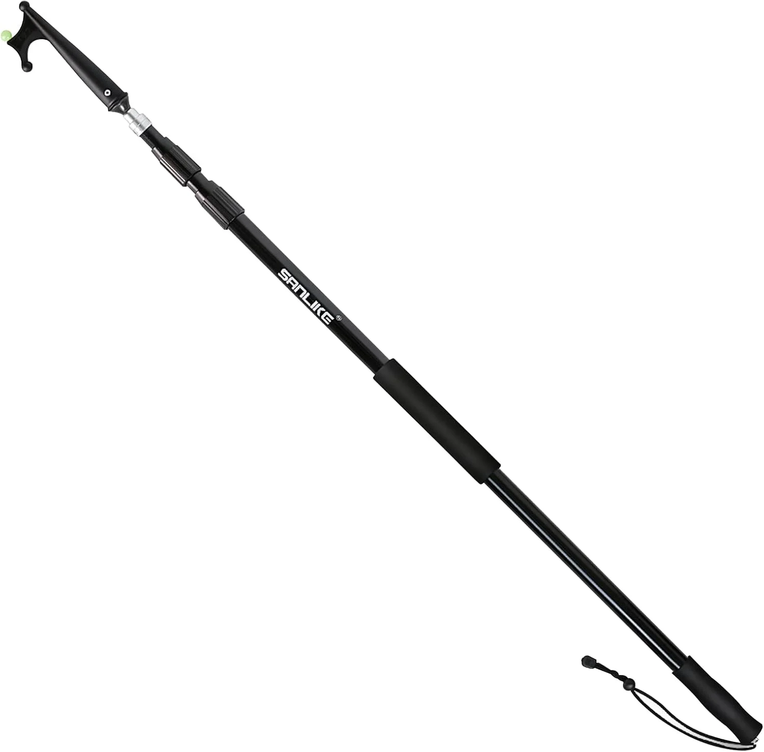 SANLIKE Telescoping Boat Hook for Docking, Floating Fiberglass Dock Hook with Luminous Bead, Twist-Lock Extension Pole, Non-Slip