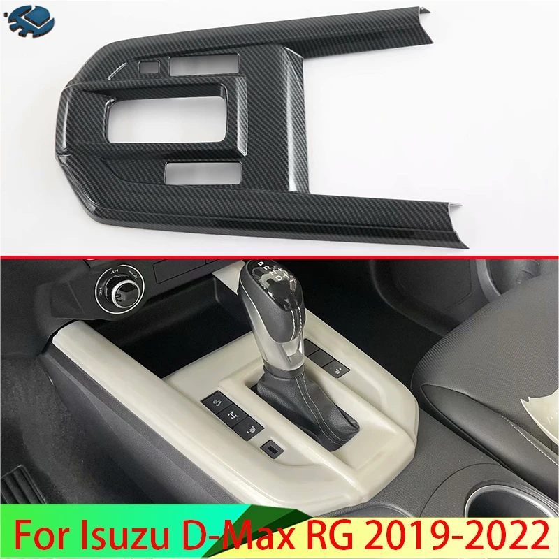 

For Isuzu D-Max RG 2019-2022 Carbon Fiber Style Gear Shift Panel Center Console Cover Trim Frame Car Styling Sticker