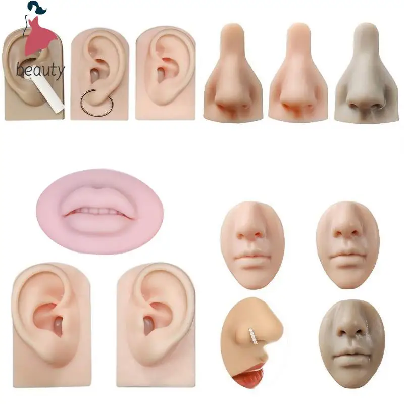 1Pc Silicone Ear Nose Lip Model Professional Practice Piercing Tools Earring Ear Stud Display Tools Can Be Reused Body Jewelry