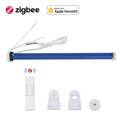 Tuya Zigbee Smart Roller Shutter Motor Homekit Electric Engine for 38mm Tube Curtain Shade Motor Alexa Google Home Voice Control