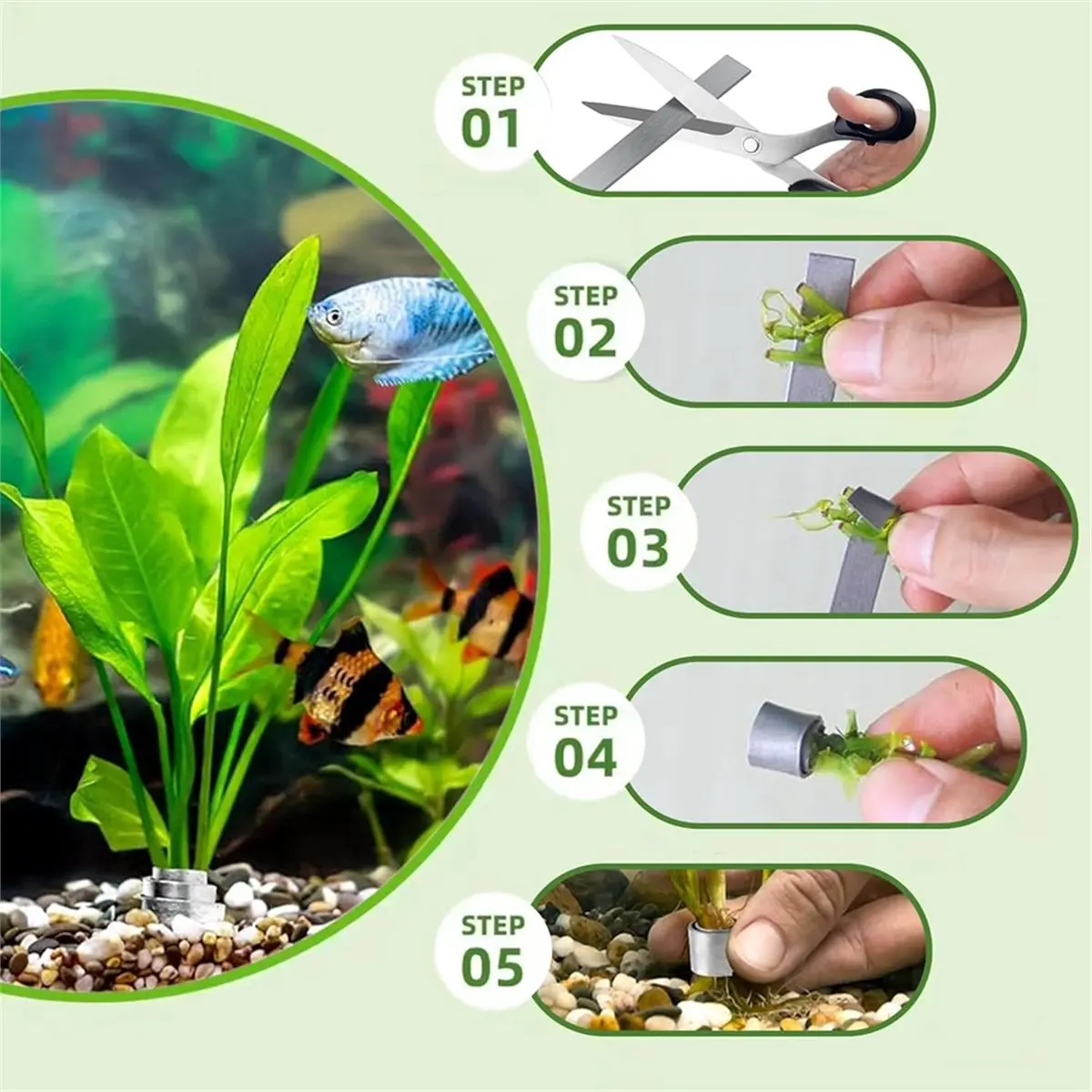 Utility Design Aquarium Plant Weights for Fish Tank Aquarium Plant Anchors Plant Fixed Ring Base,to Hold Aquatic Live Plants Und