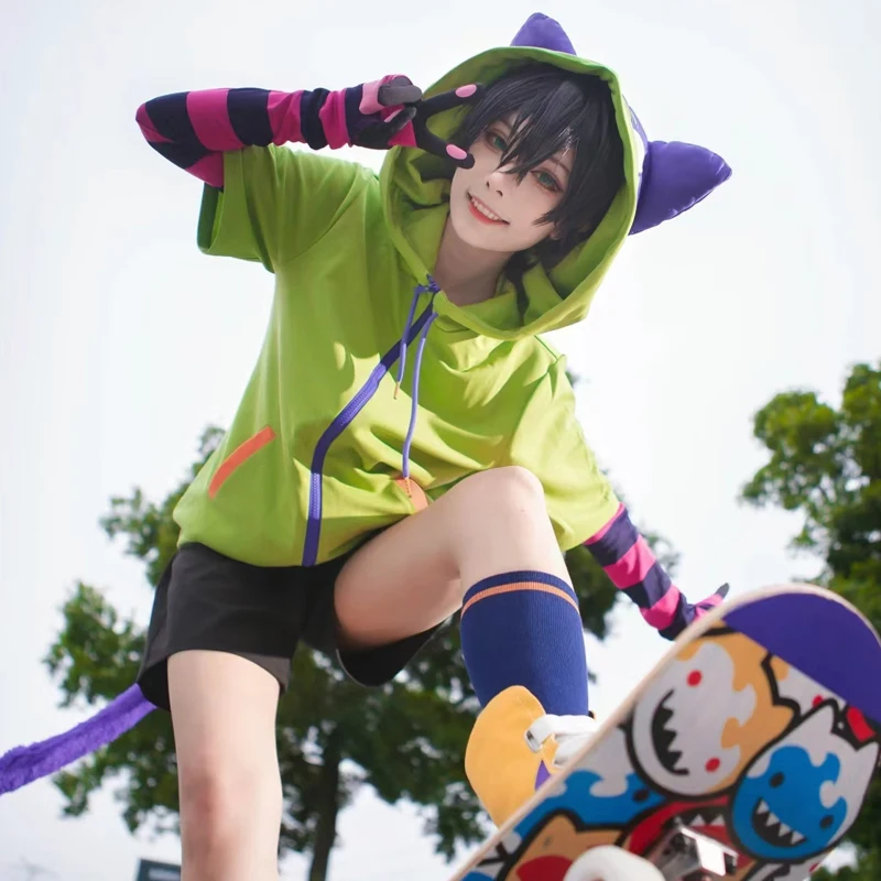 Anime Chinen Miya Cosplay Costume SK8 The Infinity Cosplay Uniform Sport Outfit Hoodie Tail Gloves Wig Halloween Party Cos