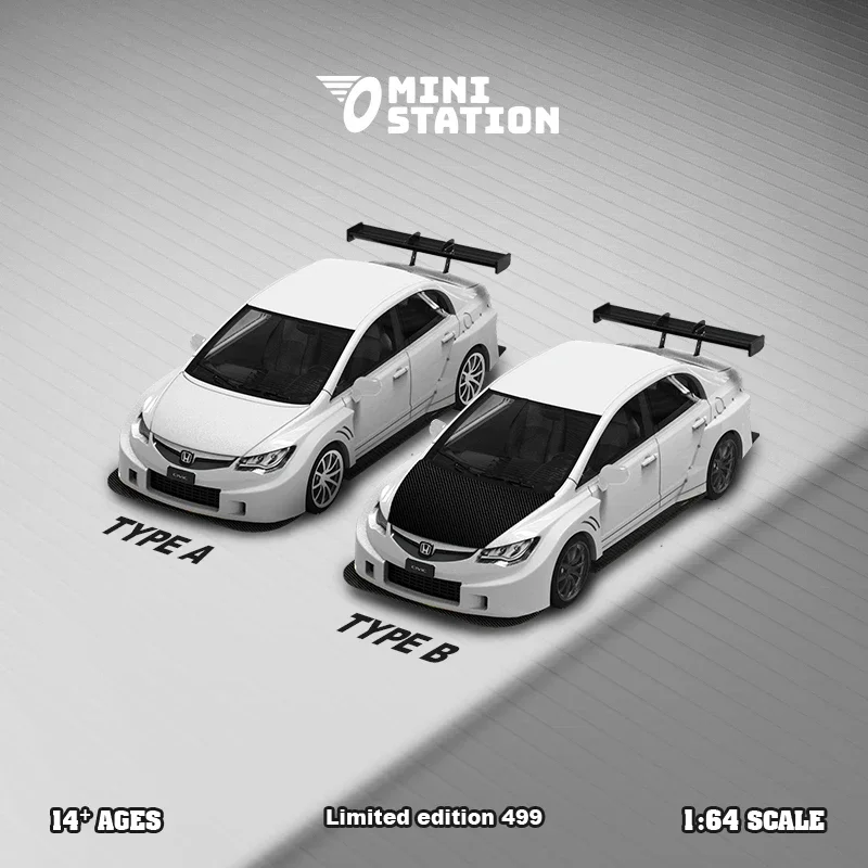 Mini Station 1:64 FD2 White TypeA / TypeB Diecast Model Car