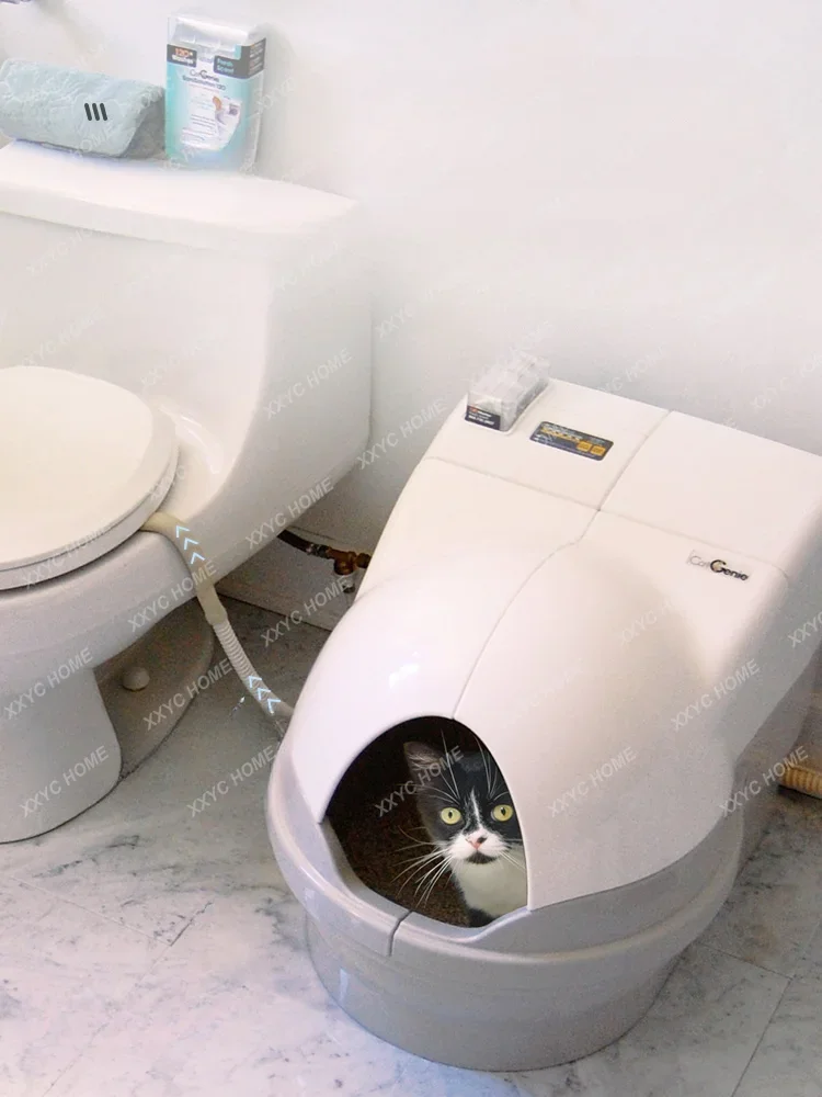 Automatic Cat Litter Box Self-Shovel Washing and Drying Integrated Intelligent Deodorant Flushing Cat Toilet Shit Shovel Machine