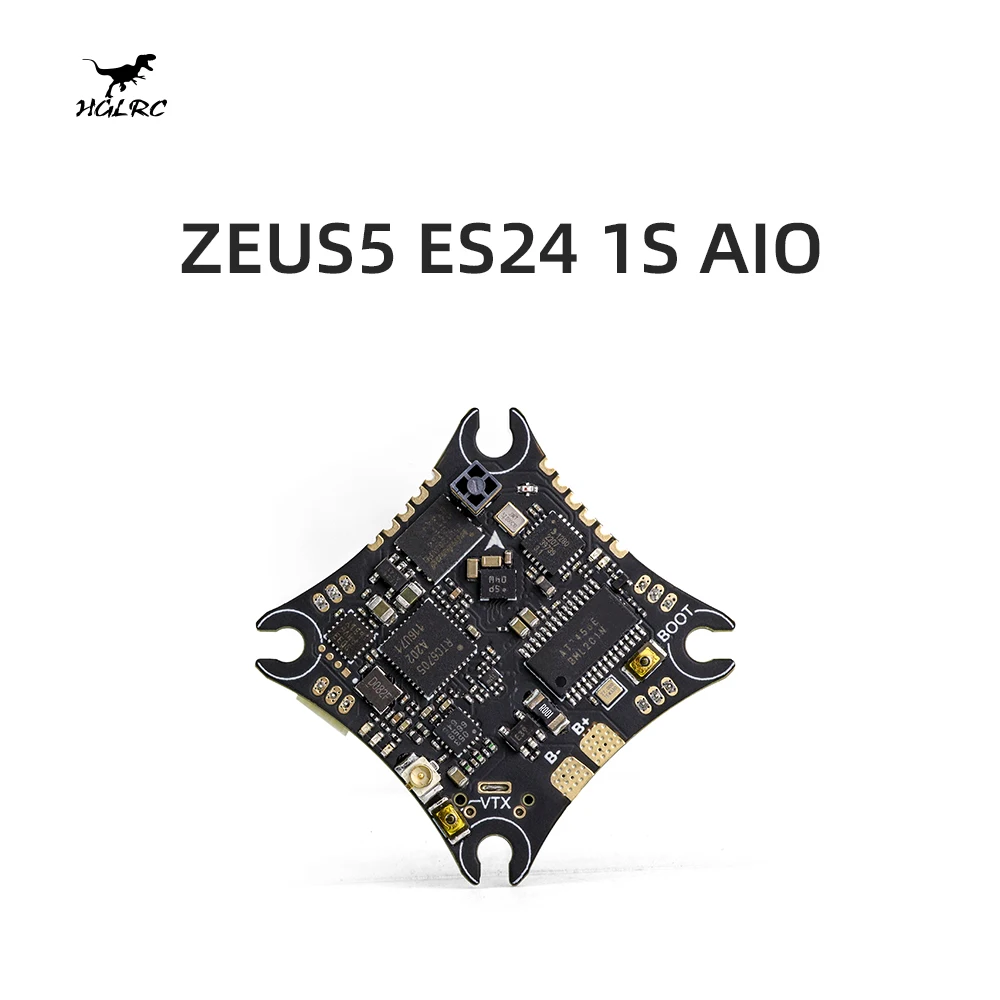 HGLRC ZEUS5 ES24 1S AIO F411 kontroler lotu BlueJay 5A 4 in1 ESC 200mW VTX SPI 2.4G ELRS RX 25,5x25,5mm dla okrzyków 65mm 75mm