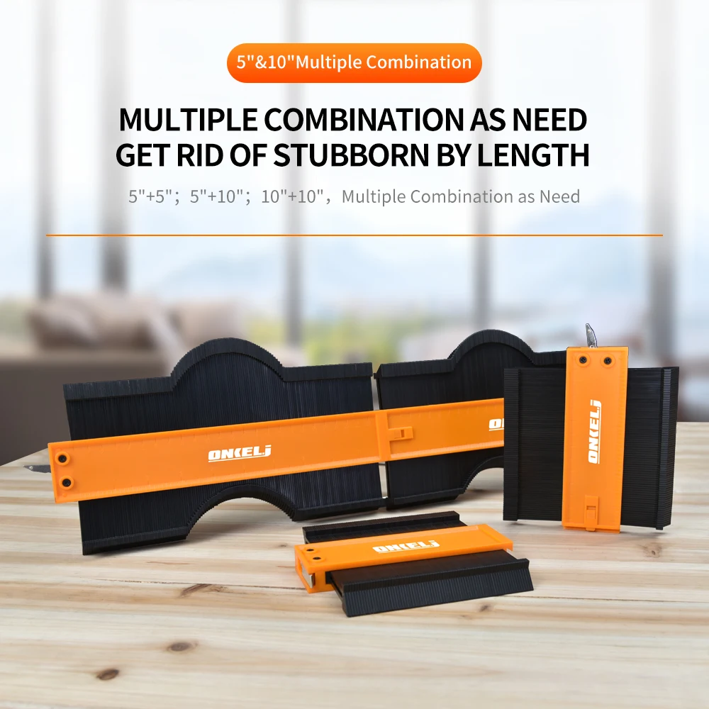 ONKEL.J Brand Connection Contour Gauge Profile Tool Alloy Adjustable Lock Edge Shaping Wood Measure Ruler Tiles Meethulp Gauge