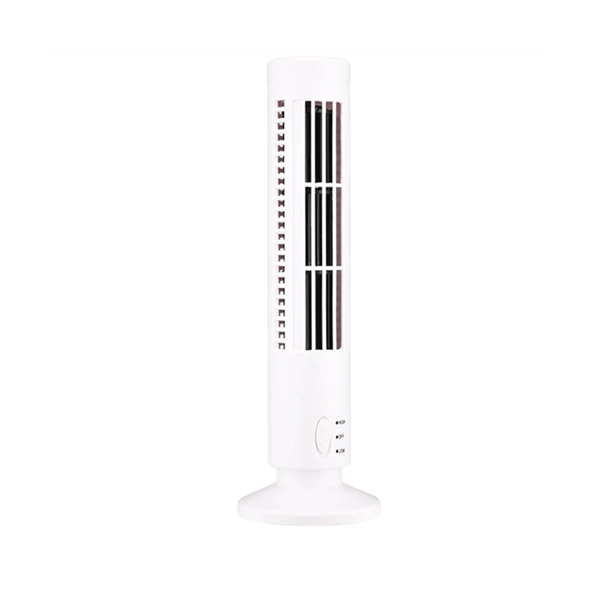 New USB Tower Fan Bladeless Fan Tower Electric Fan Mini Vertical Air Conditioner, Bladeless Standing Fan White