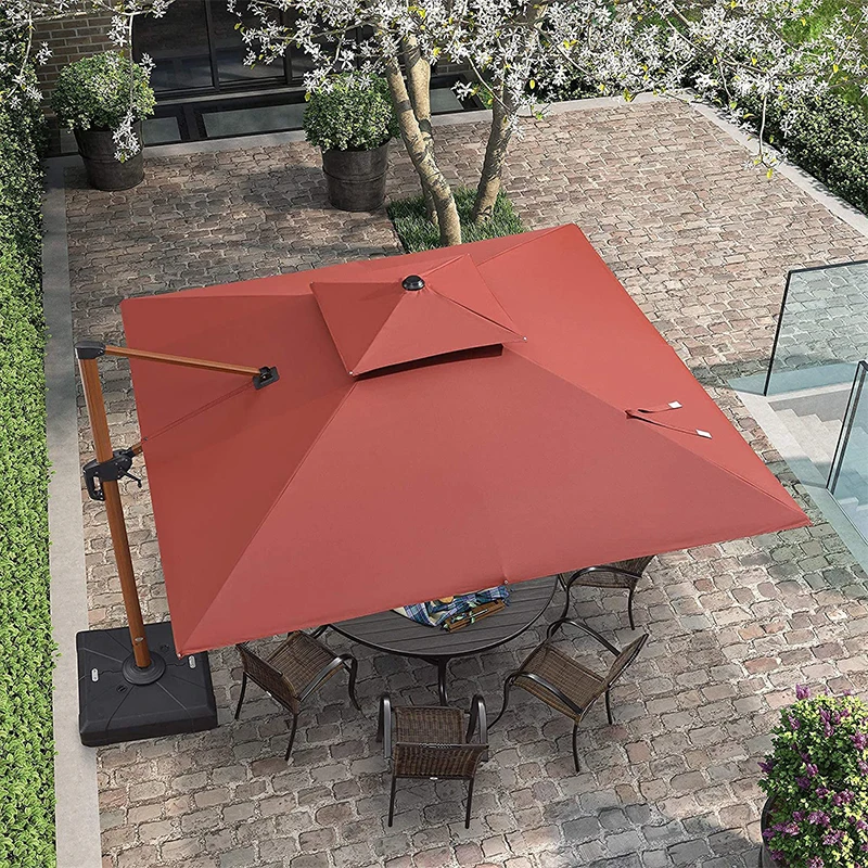 ！@Customized Logo Commercial Sunshade Rainproof Roman Umbrella Garden Outdoor Resort Cantilever Umbrella
