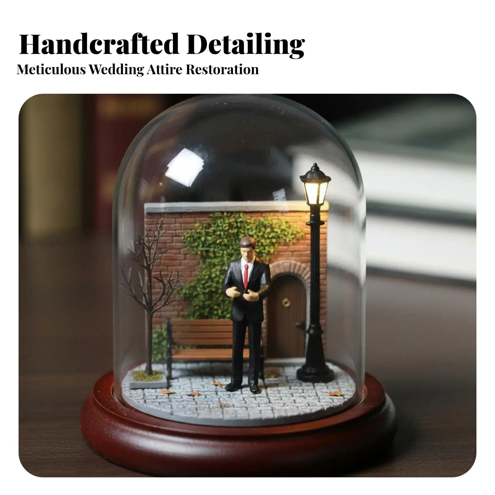 Miniature Wedding Couple Collectible Wedding Couple Miniature Detailed Craftsmanship Bride and Groom Figurine for Collectors,