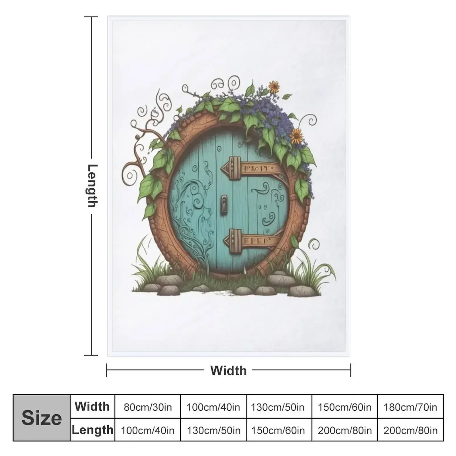 Beautiful Round Door - White - Fantasy Throw Blanket couch cozy soft plush fuzzy picnic outdoor blanket