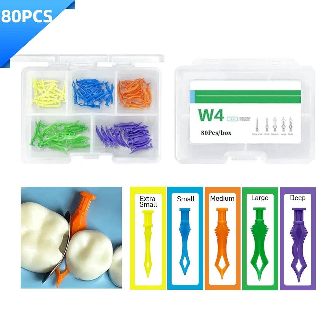

80 шт. стоматологические алмазные клинья одноразовые пластиковые клин для зазора между зубами секционная матричная система адаптивные межзубные клинья стоматология