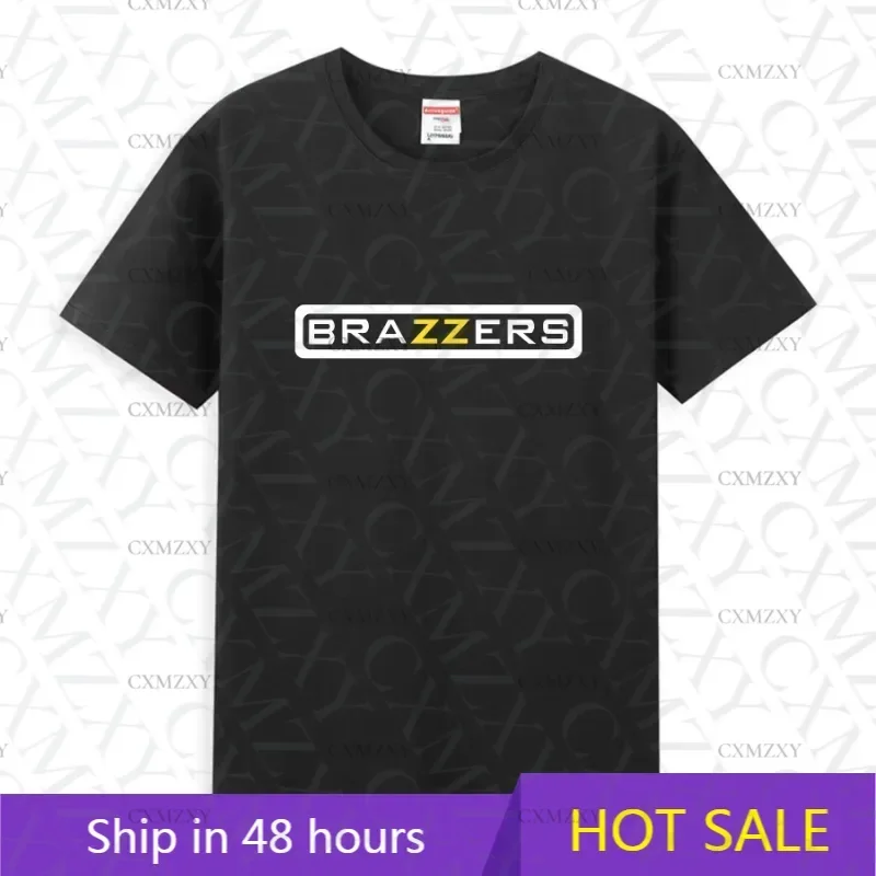 

2025 Men T Shirt Casual Brazzers Adult Entertainment Company T-shirt Graphic Oversized Breathable Comfortable Streetwear Cool