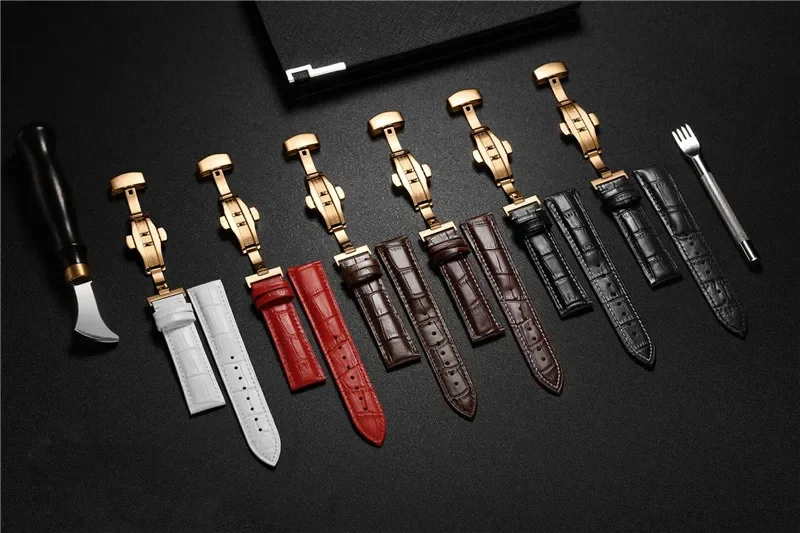 REMZEIM NEW Leather Watchband 16mm 17mm 18mm 19mm 20mm 21mm 22mm 23mm 24mm Calf Genuine Leather Watch Band Straps With Box