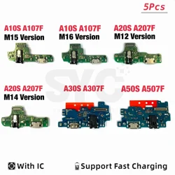 5Pcs USB Port Charger Dock Connector Charging Board Flex Cable For Samsung  A10S A107F A20S A207F A30S A307F A40S A50S A507F