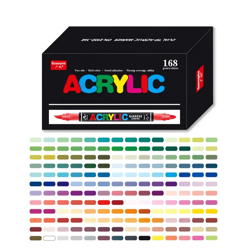 For For Guangna Acrylic Paint Markers Set Dual Tip Liquid Ink Pens Professional Drawing Illustration Sketching Art Supplies