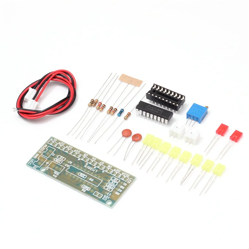 AS95-10X LM3915 Индикатор уровня звука DIY Kit 10-светодиодный анализатор звукового спектра Комплект индикаторов уровня Электроника Пайка