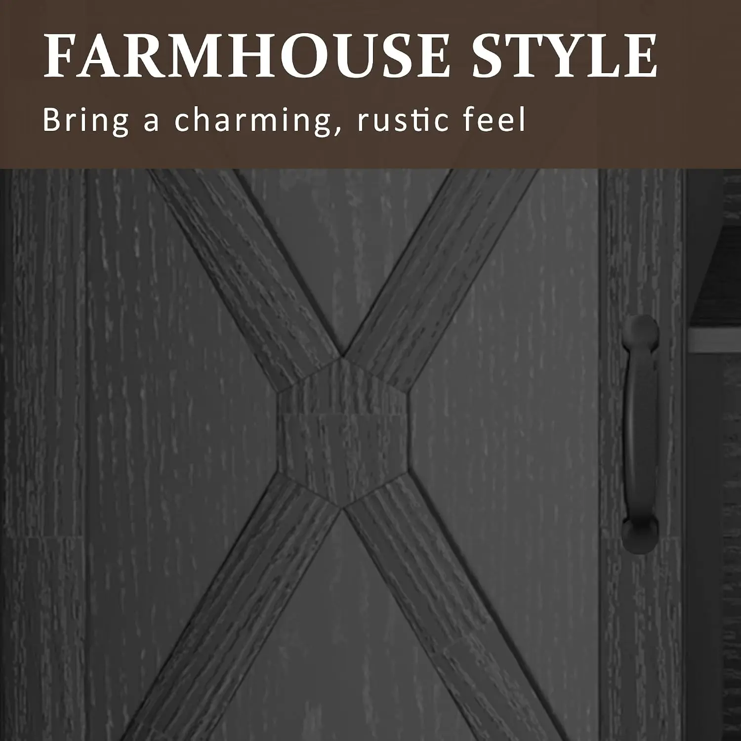 Farmhouse TV Stand With Sliding Barn Door For 65+ Inch TV, Wood Media Console Cabinet, 34