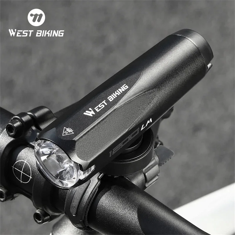 

WEST BIKING Bicycle Front Lights 600/900/1200LM Smart Light Sensing Flashlight Dual Bracket Type-C Rechargeable Bike Headlights