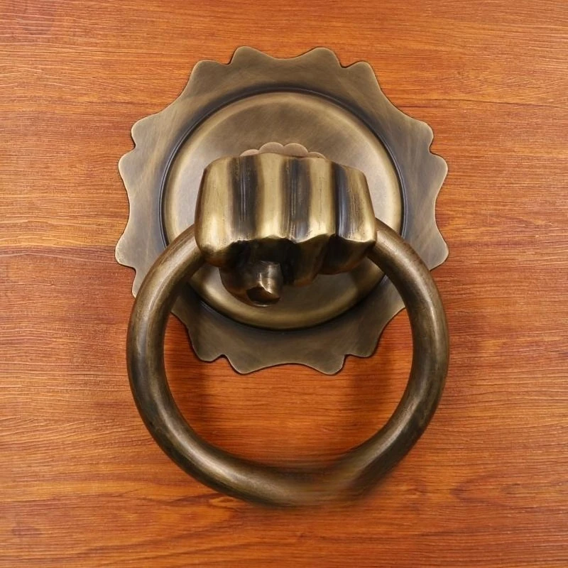 Chinese-style all-copper large door ring antique pure copper pull ring solid wood door, pull bracelet courtyard