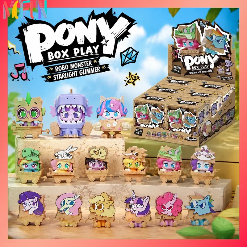 Original Kayou My Little Pony Mini Click Figure V2 Series Blind Box Cardboard Box Adventure Collect Cute Figure Desk Decor Gift