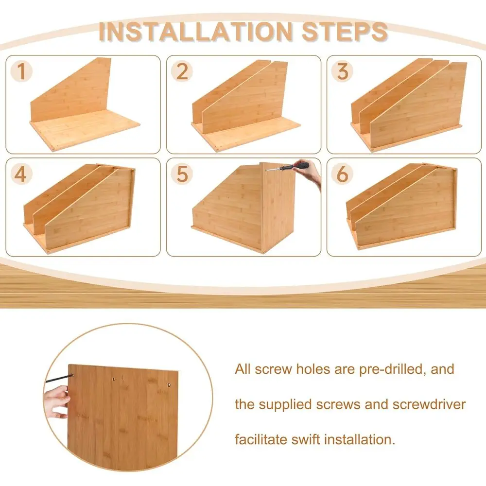 ตู้เก็บของไม้ไผ่สำหรับถาดอบ ถาดรองอบ และอุปกรณ์ครัว