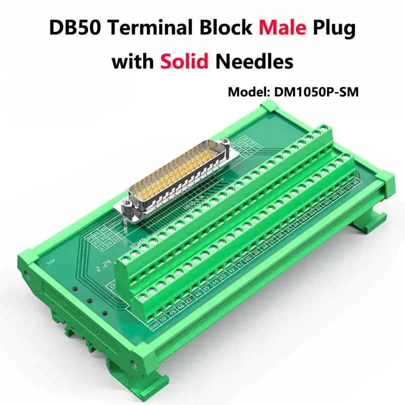 DB50 Welding-free Male Plug Female Socket Relay Terminal Block 50 Pin Serial Port Connector Adapter Board Automated Rail Module