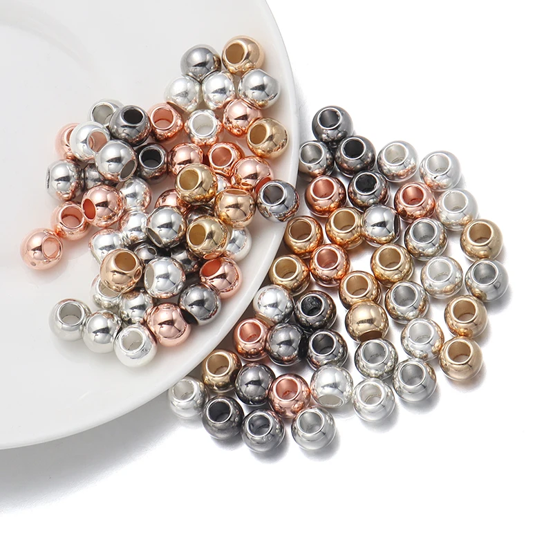 20-100 teile/los 4-14mm hochwertige ccb runde Perlen großes Loch Perlen Abstand halter lose Perle für DIY Handwerk Ornamente Herstellung Kleidung Zubehör – Detail 5