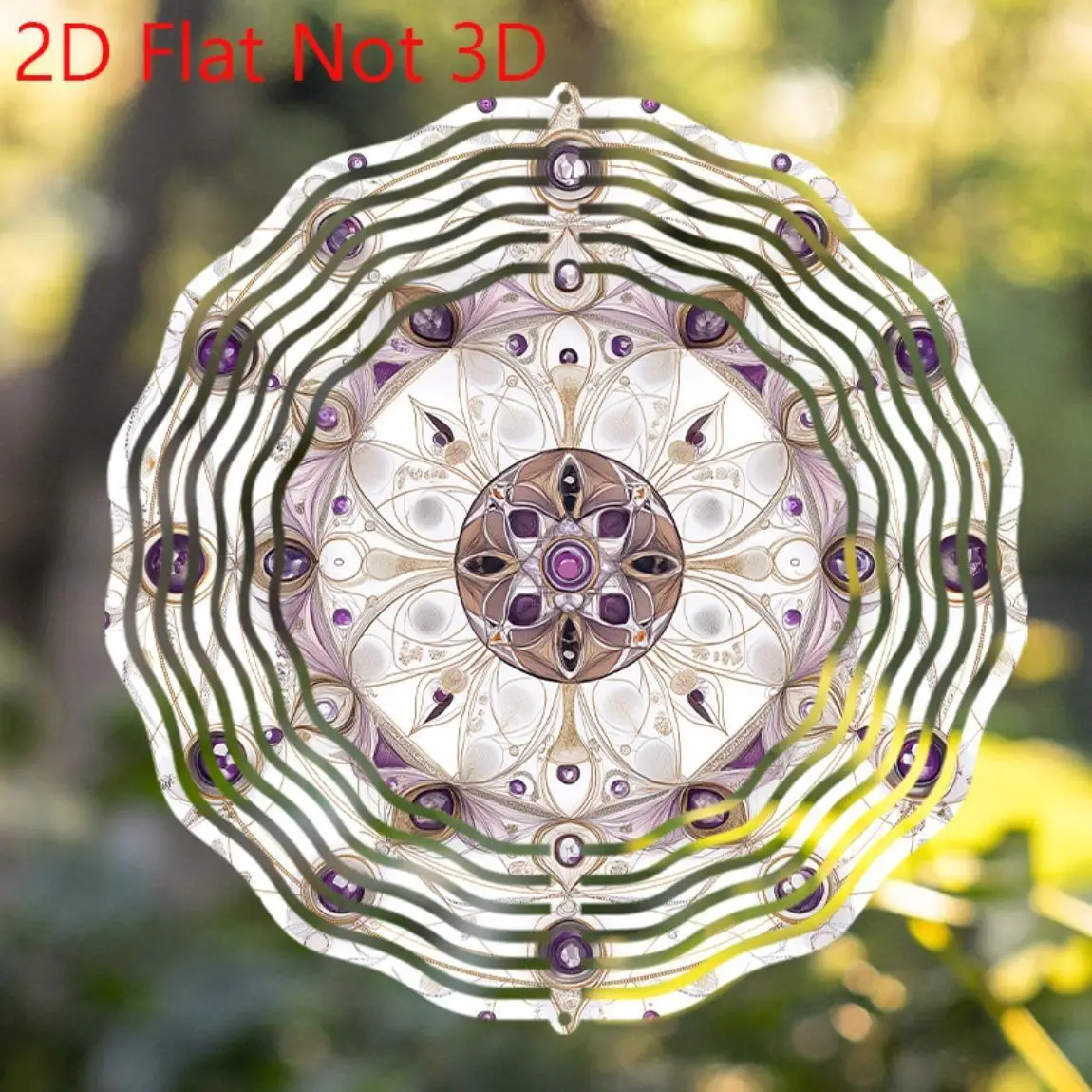 CIFBUY Mandala Windspiel Lila Kristall 360° Drehbarer Haken Wetterfest Metall Außen- und Innenbereich Garten Balkon Heimdekoration Geschenk