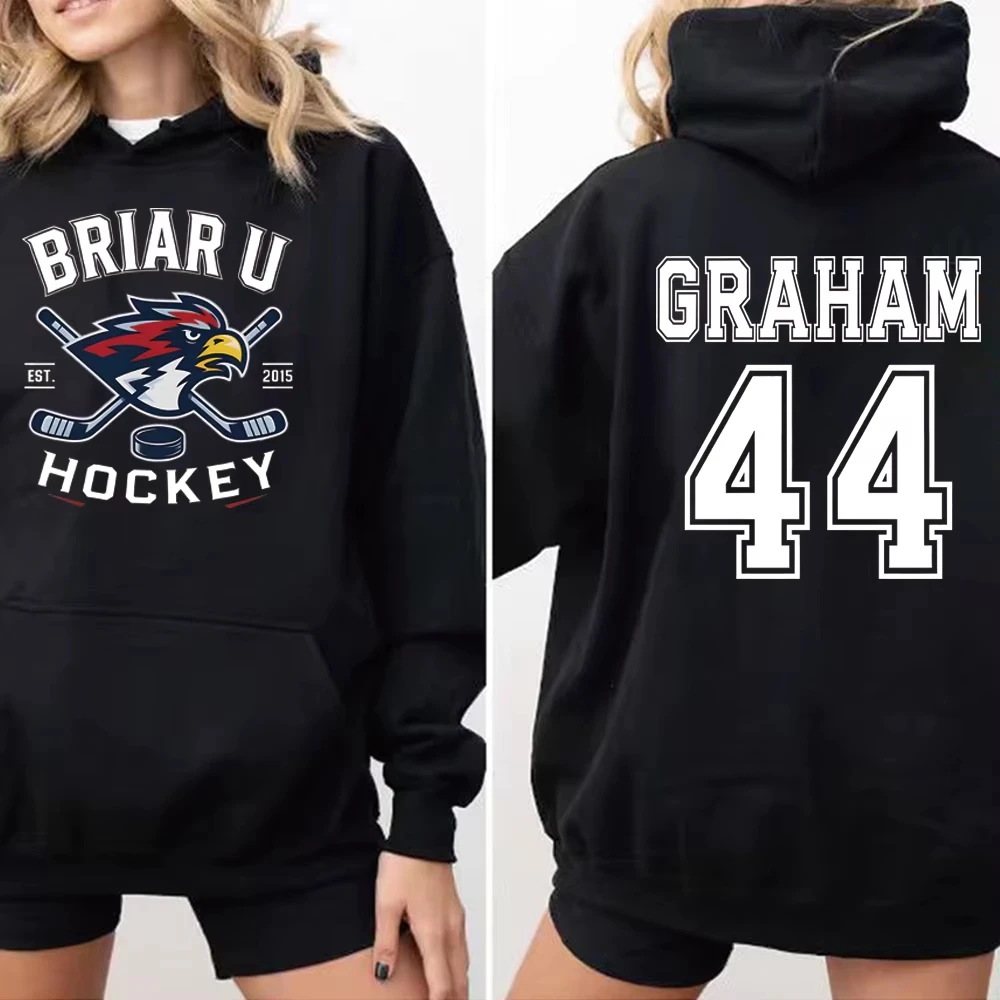 Briar University Graham 44 Hoodie Off Campus Hockey Romance Graphic Hoodied Briar U Sweatshirt Unisex Printed Long Sleeve Hoodie
