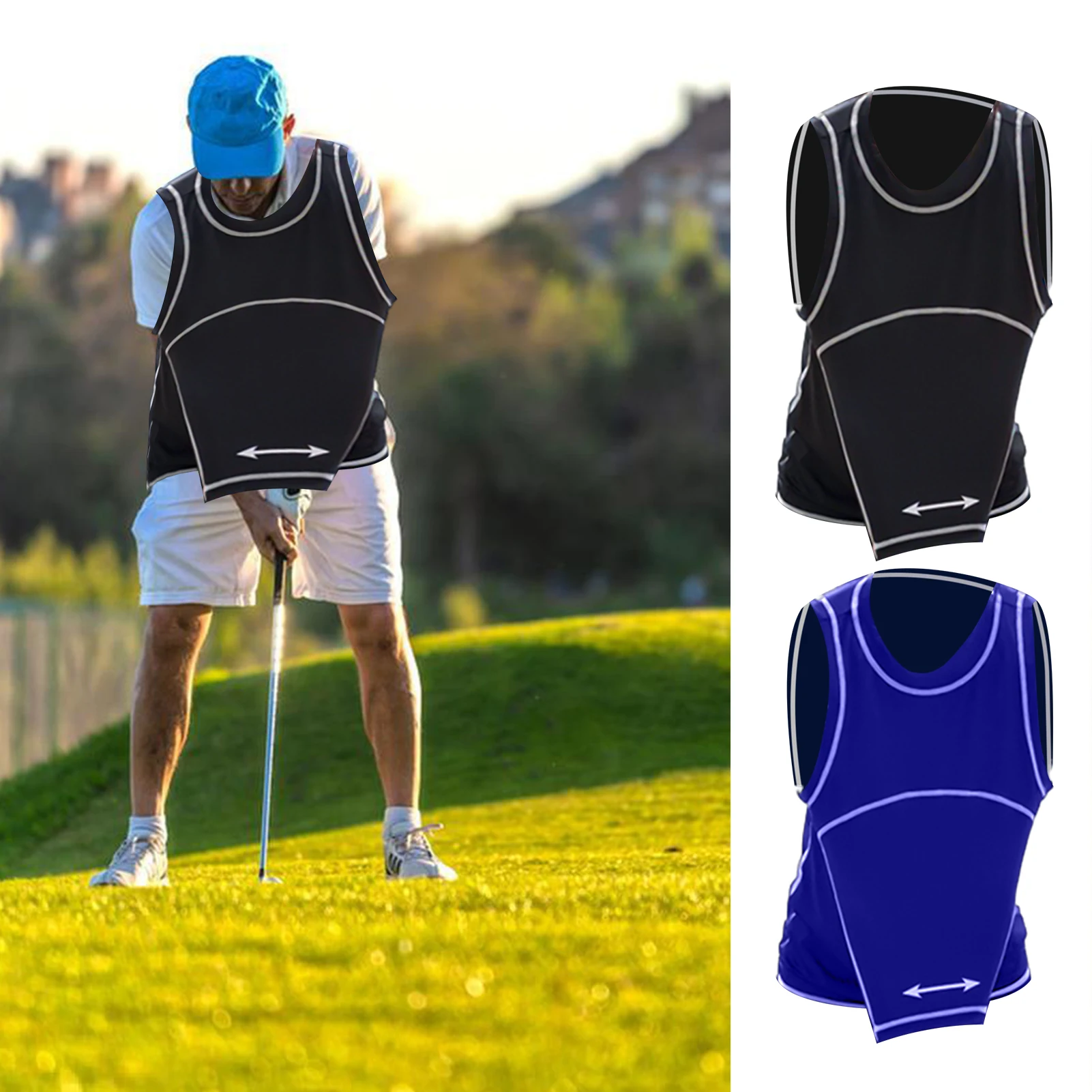 Golf Swing Training Vest With Arm Fixed Device Sleeveless Swing Correcting Shirt Polyester Correct Golf Swing Chicken Wing Vests