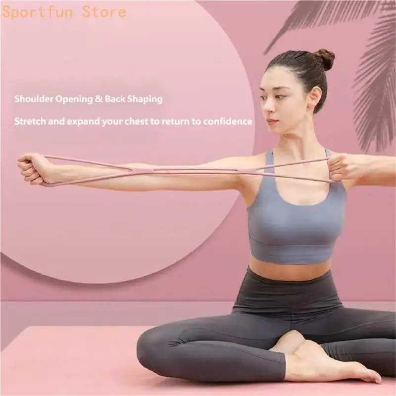 Nonslip 8 Resistance Band Stretching Band Rubber Texture Suitable for Flexibility Improvement and Physical Therapy X7JD